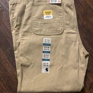 Carhartt Men's Rugged Flex Rigby Dungaree Pant, Dark Khaki, 38W X 30L